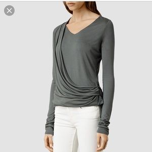 All Saints  Gray Dayne Long Sleeve Top size 4🏠